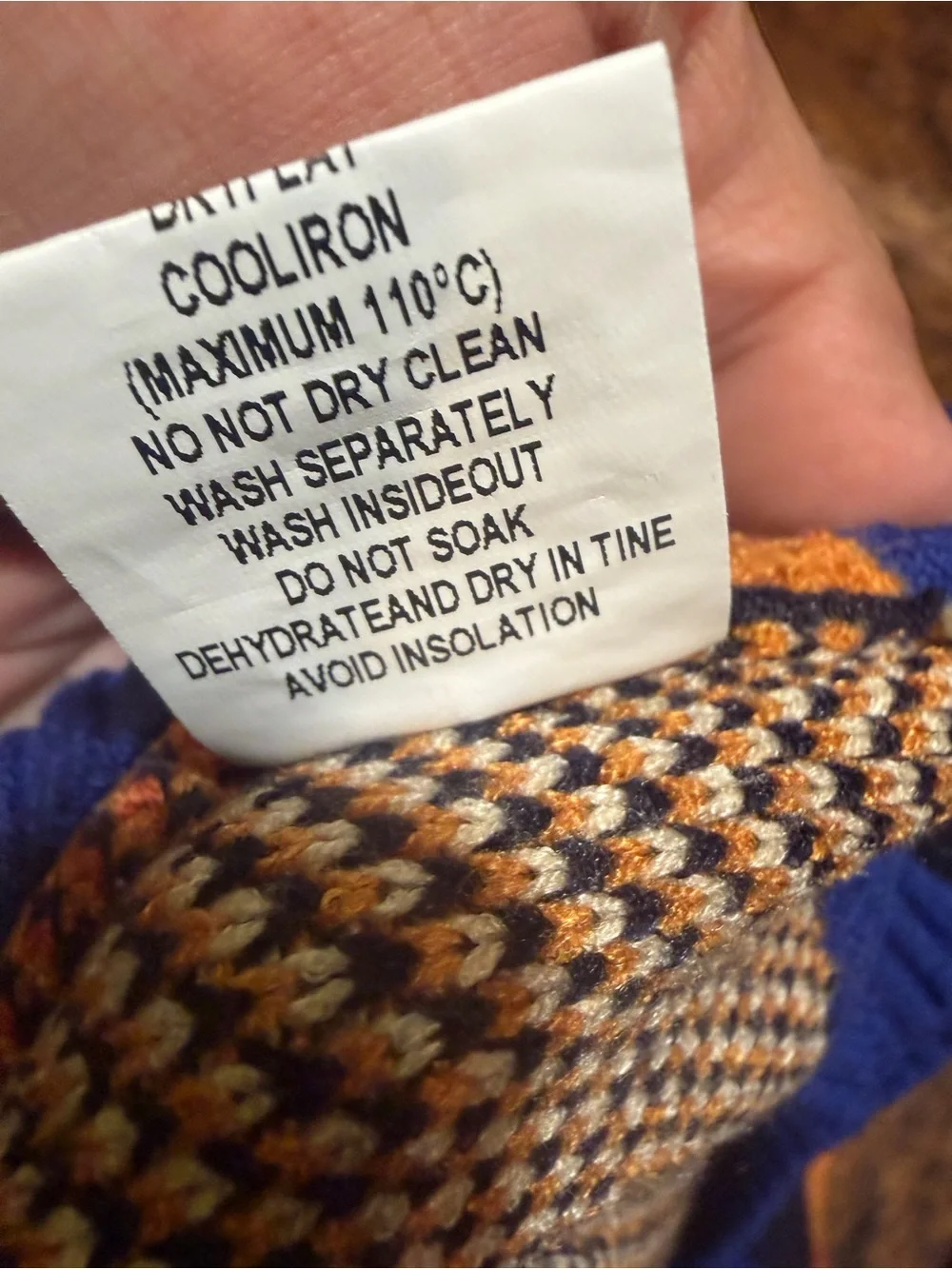 OXKnit Men's Dark Blue Retro 1974 Jacquard Crew Neck Knit Sweater Sz M 70’s